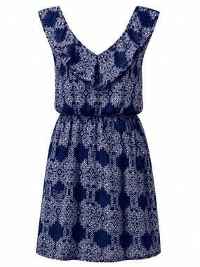 Roxy navy and White Patterned Summer Dress